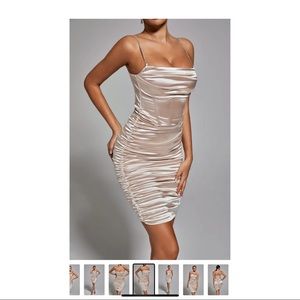 Champagne Satin Bodycon Dress